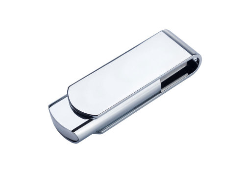 USB-флешка металлическая поворотная на 2 ГБ, глянец