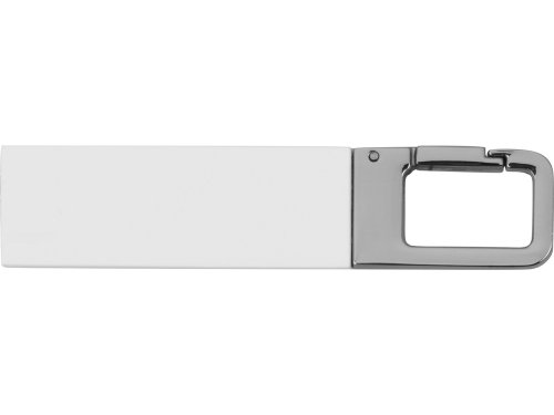 Флеш-карта USB 2.0 16 Gb с карабином Hook, белый/серебристый