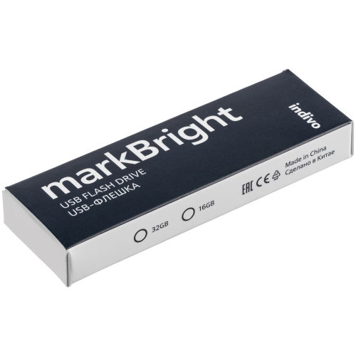 Флешка markBright с синей подсветкой, 16 Гб