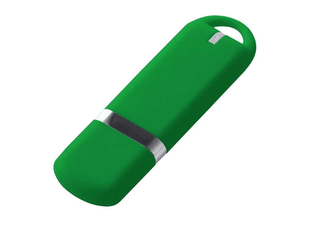 USB-флешка на 32 ГБ с покрытием soft-touch, зеленый