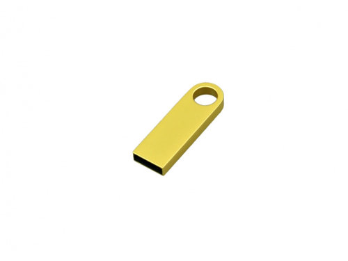 USB 2.0-флешка на 32 Гб с мини чипом и круглым отверстием, золотистыйй
